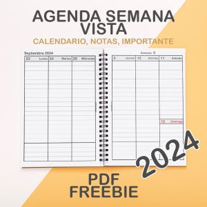 Agenda 2024 PDF Semana Vista Continua - Lista Simple - Descargar Gratis