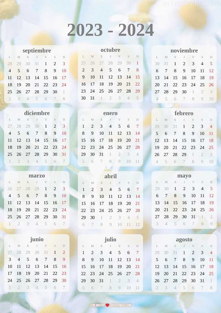 calendario escolar 2023 2024 septiembre agosto flores10