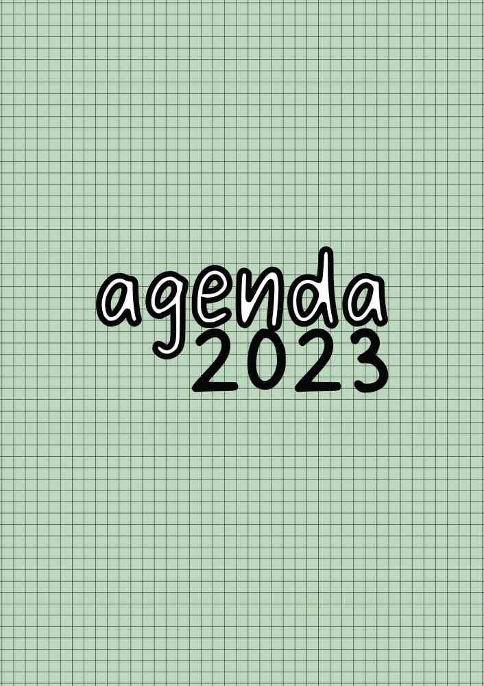 Agenda 2023 Semanal en PDF para imprimir A5 - Verde cuadrícula - gratis